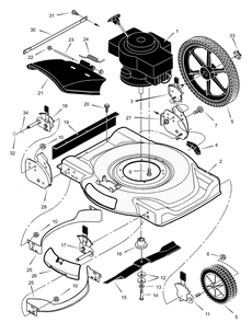 Mower Housing Assembly Diagram and Parts List for 225111X194B 2001 Briggs and Stratton Lawn Mower